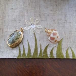 Gold leafed shell pendants